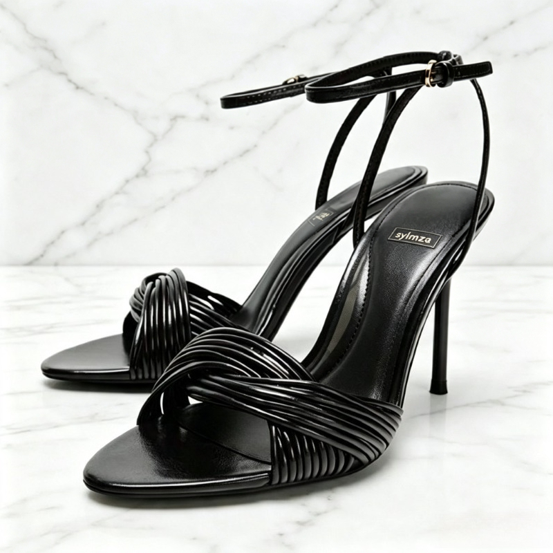 Women'S Fashion Brand Shoes - Fashion Crossover Front Straps Stiletto Sandals