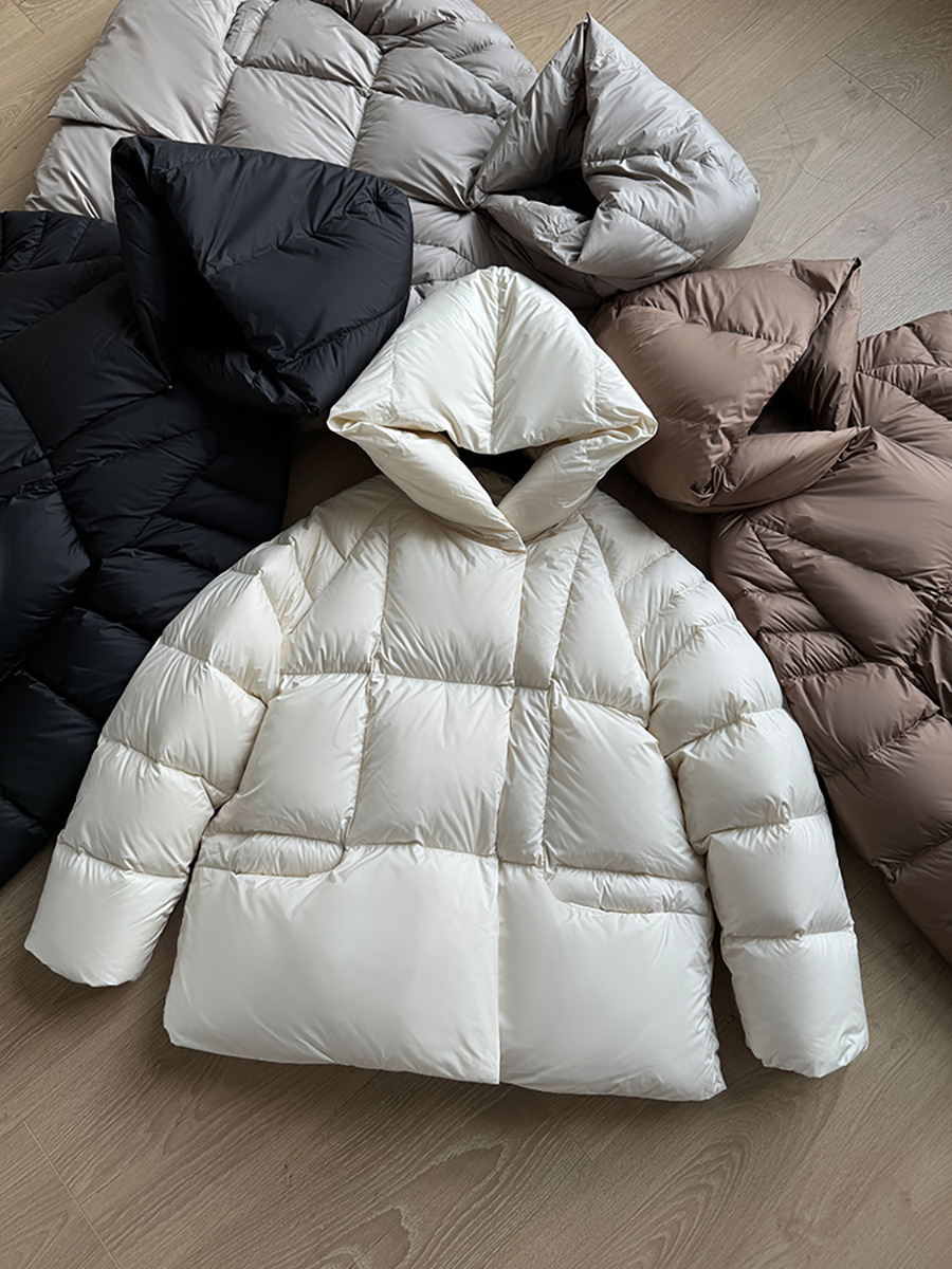 Women'S Fashion Quilted Jacket - Winter Women's Hooded Down Jacket Solid