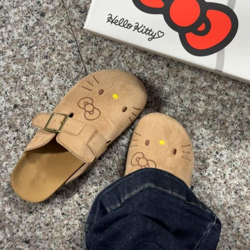 Women Fashion Drawing - Women's Hello Kittys Slippers Fashion Leather