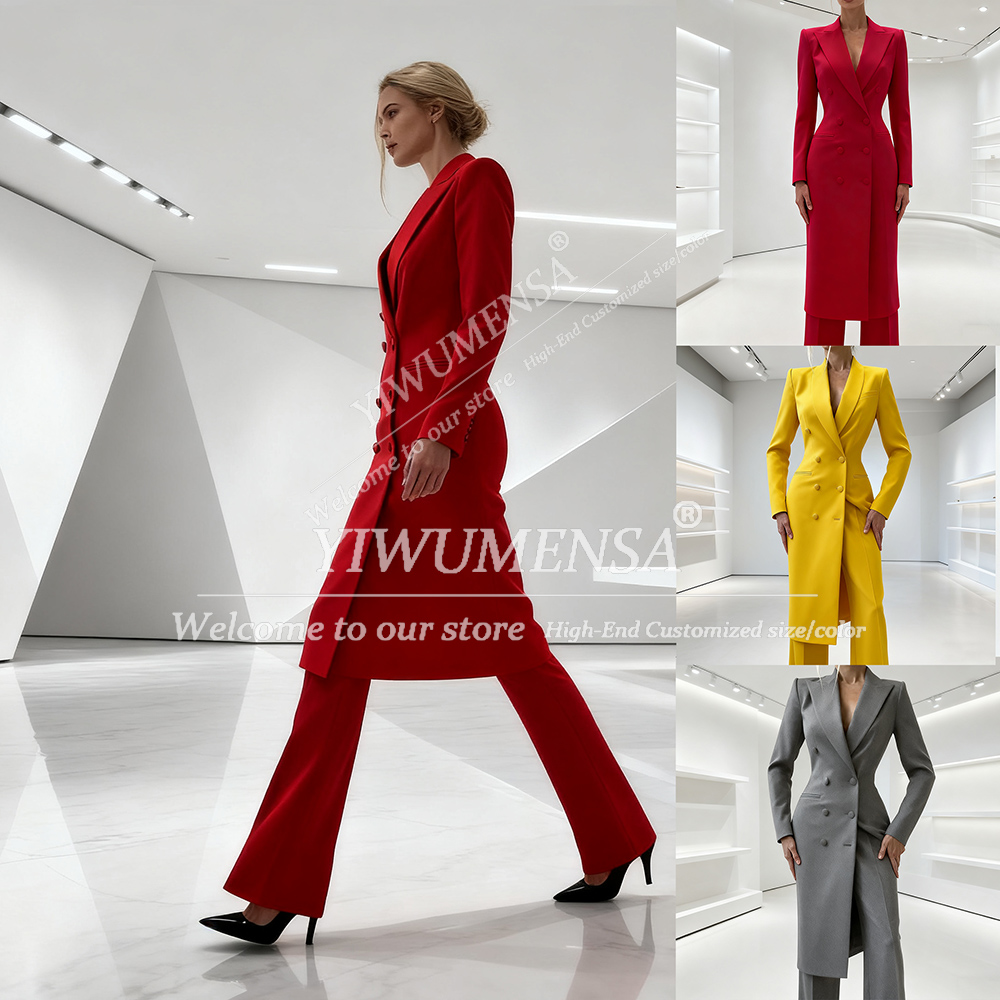 Women'S Fashion Jackets - Elegant Solid Women's Suits 2 Piece