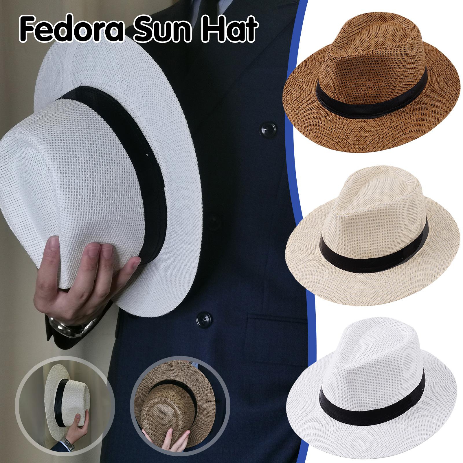 Straw Hat Summer - Men Summer Panama Straw Hat Natural