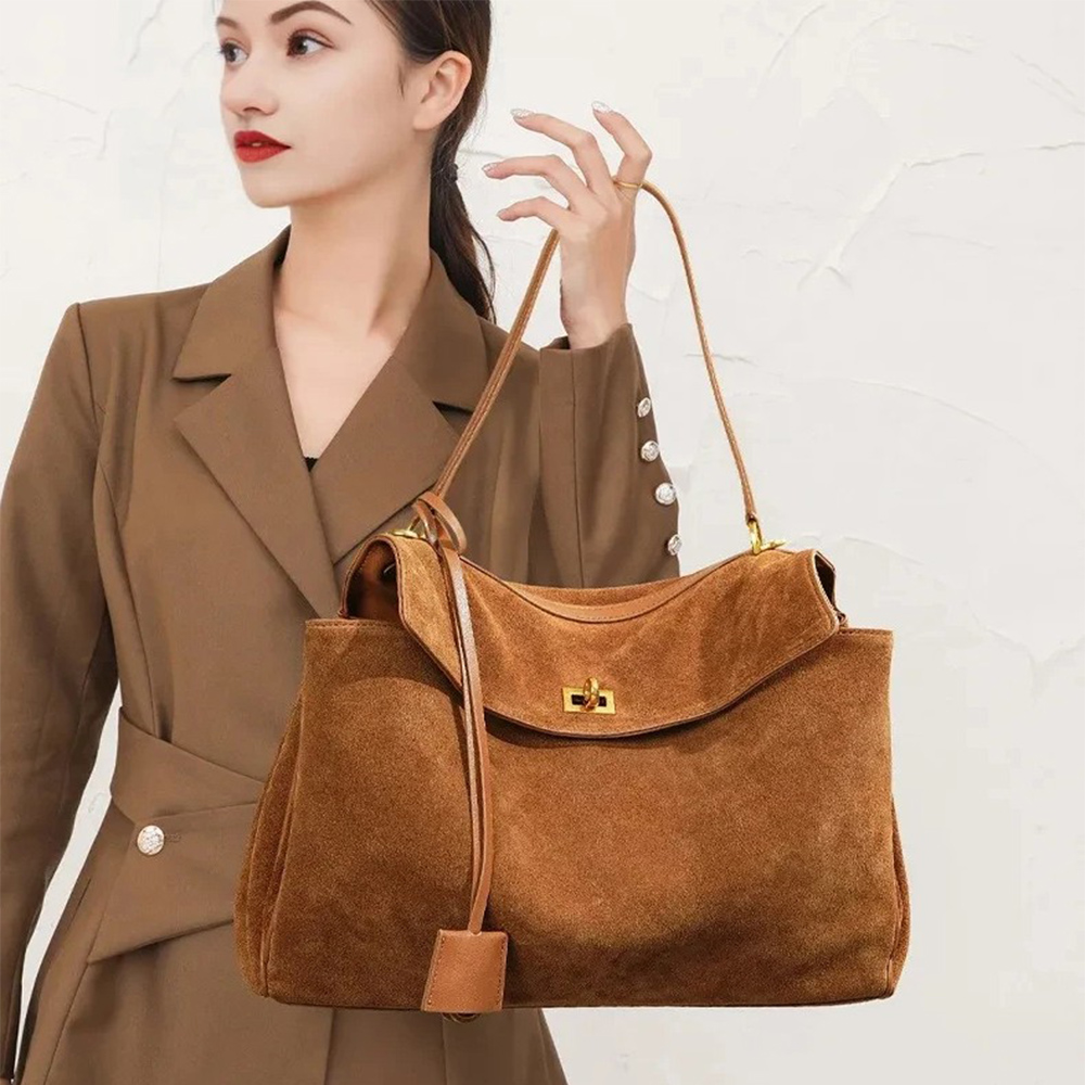 Women Fashion Drawing - Autumn Winter Women's Suede genuine leather