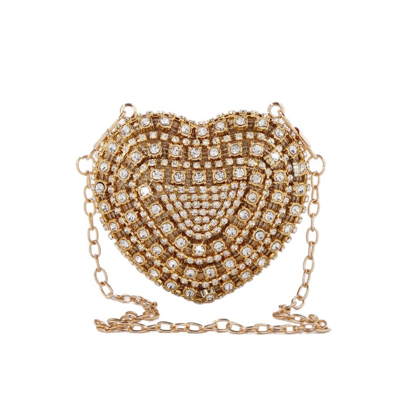 Coin Purse Women - Mini Heart-shaped Diamond Setting Evening Bag
