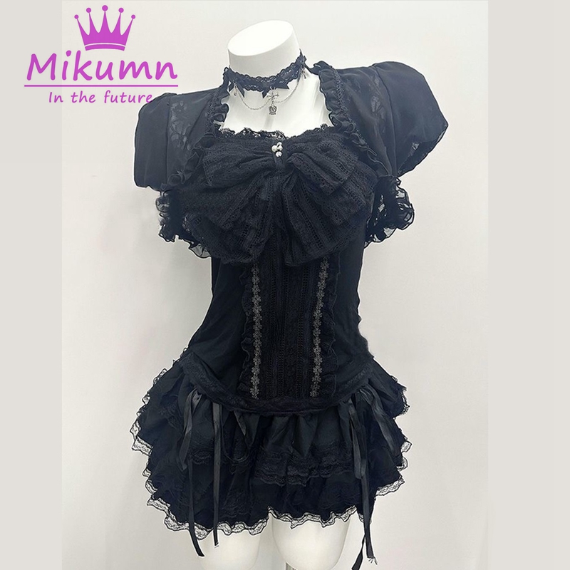 Women'S Fashion Knitwear - Mikumn Gothic Lolita Black Lace 3