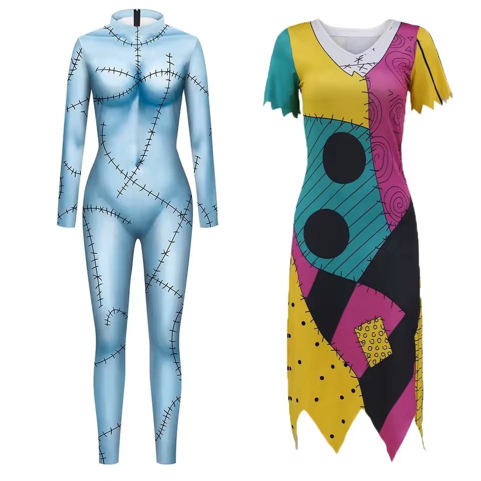 Sleeveless Jumpsuit - Halloween Anime Movie Sally Cosplay Dress