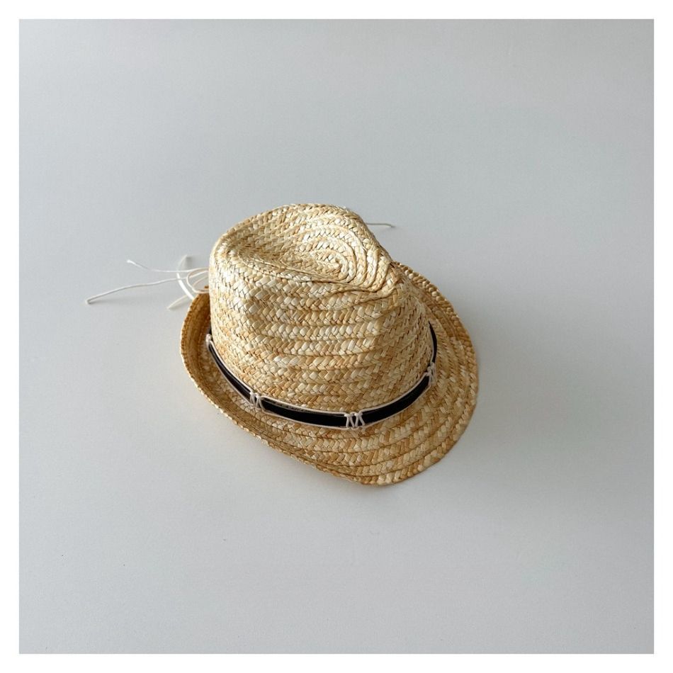 Straw Hat Summer - Kids Natural Straw Fedora Hat with
