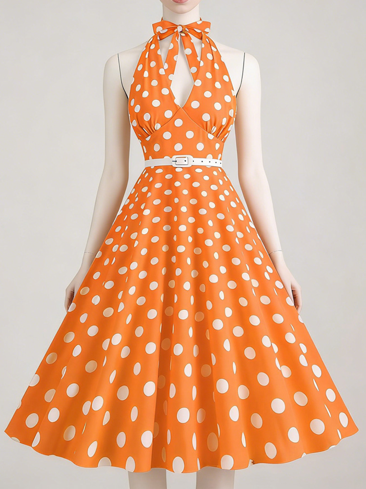 Women'S Fashion In The 1950S - Sexy Halter Deep V-Neck 1950s 60s