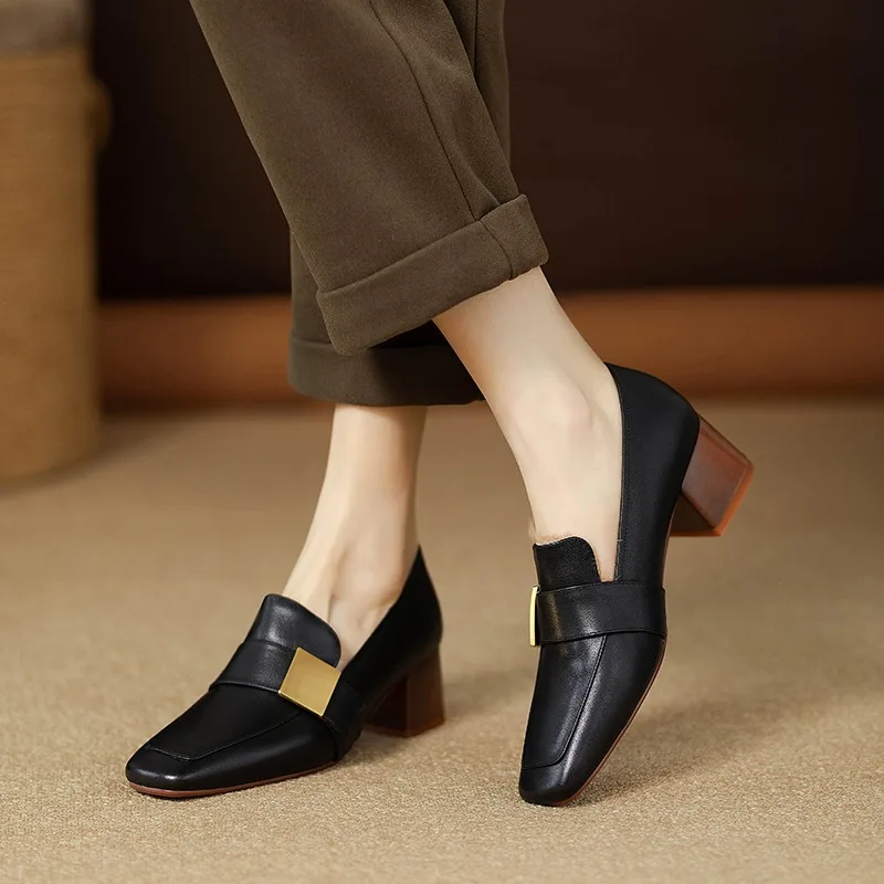 Women Fashion Jeans - women Fashion Leather Pumps Elegant Slip