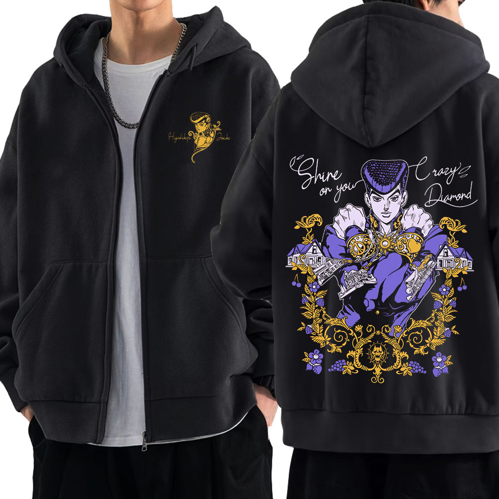 Women'S Fashion Zip Up Hoodies - Anime Jojo Bizarre Adventure Zipper Hoodies