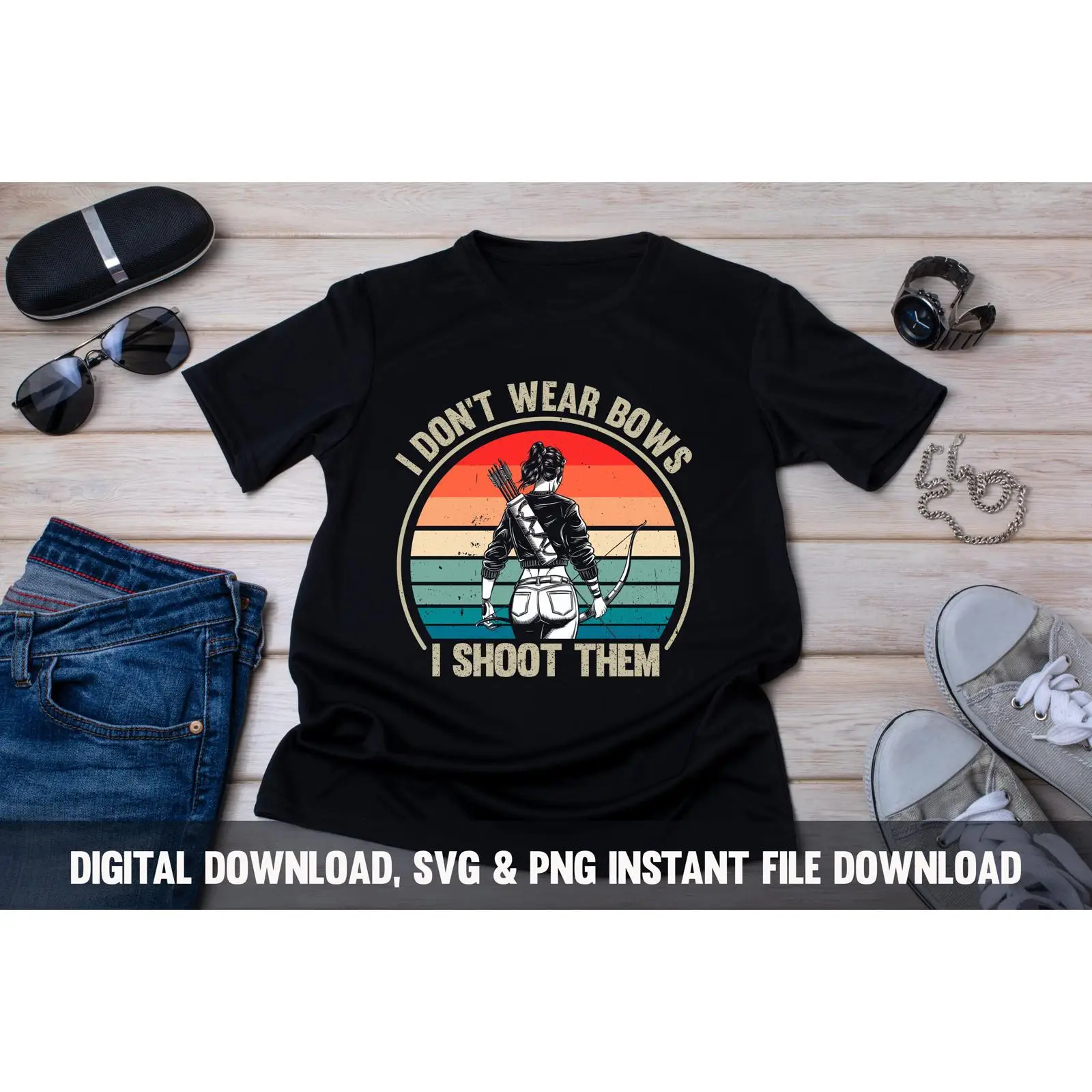 Women Fashion Png - Archery Woman SVG PNG Hunting Girl