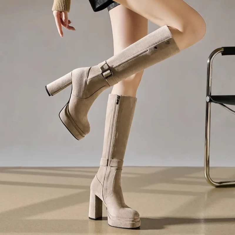 Women Fashion Youtube - Women's Long Tube Boots Thick Bottom