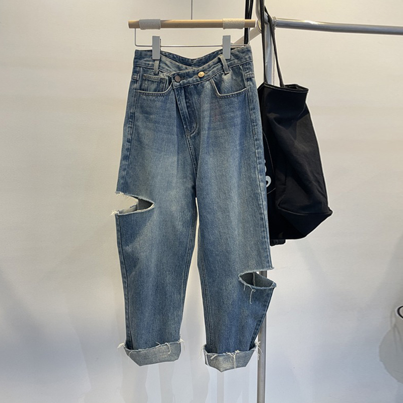 Women Fashion Jeans - Summer Women Ripped Jeans High Waisted