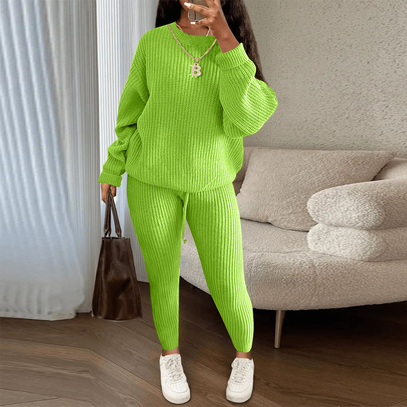 Women'S Fashion Knitwear - Knitted Sweater Two Piece Set For