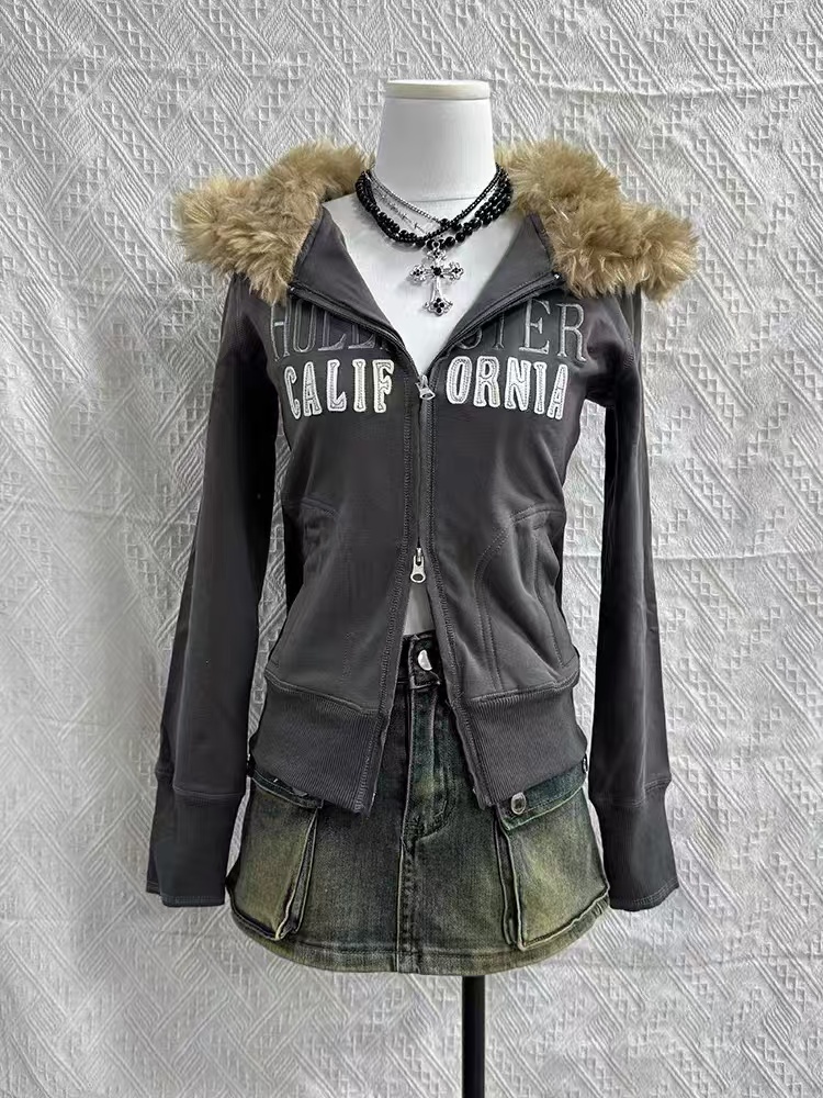 Women'S Fashion Zip Up Hoodies - Autumn and Winter Classic Harajuku Style