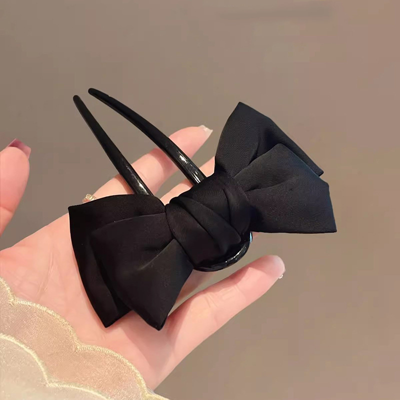 Women Fashion Hair Style - Chic Korean-Style Bow U-Shaped Hair Clip