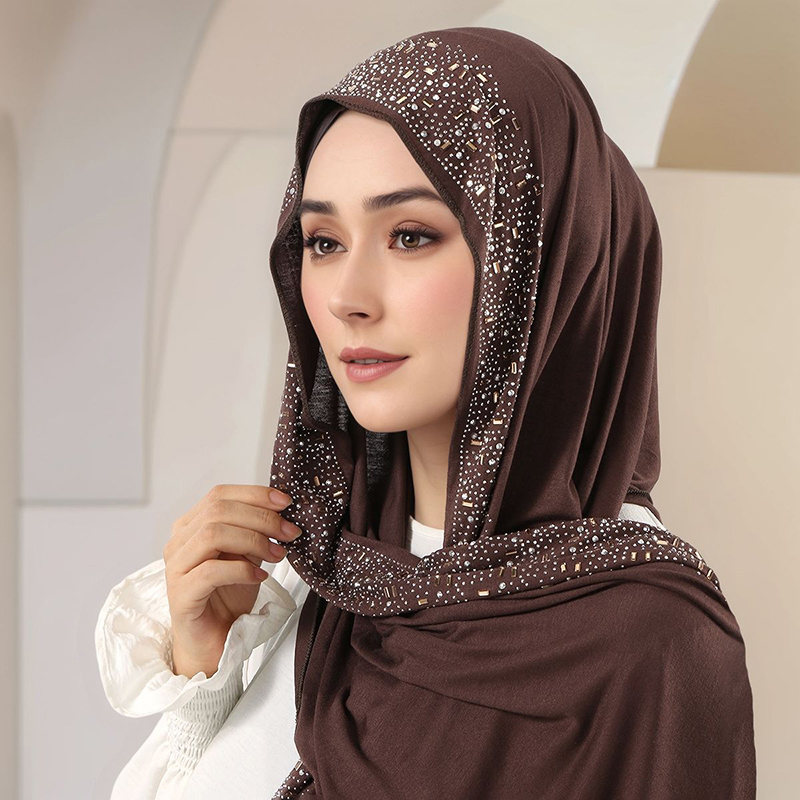 Women'S Fashion Headbands - Ramadan Muslim Shimmer Rhinestone Jersey Cotton