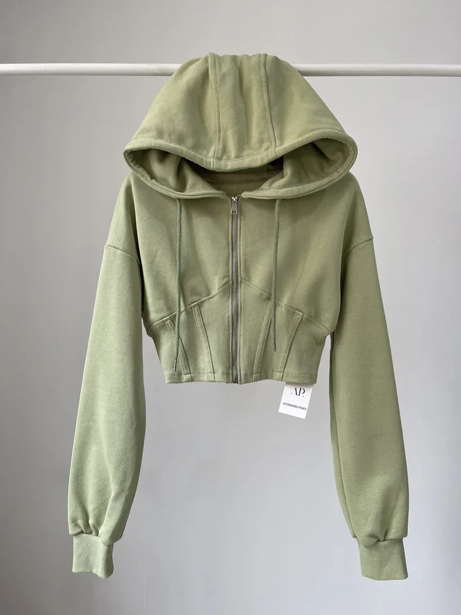 Women'S Fashion Zip Up Hoodies - Crop Tops Fashion Hoodies for Women