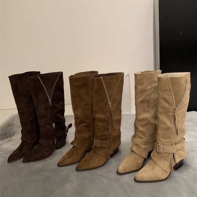 Women Fashion Youtube - Women's Boots Vintage Suede Leather Casual
