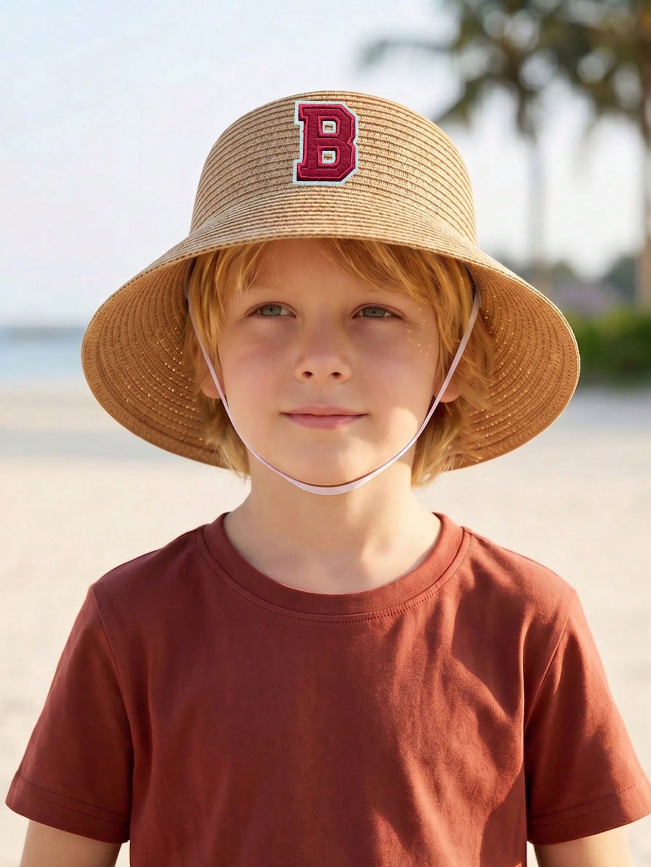 1Pc 3-8Y Boys Coffee Bow Straw - огляд і ціна Straw Hat Summer