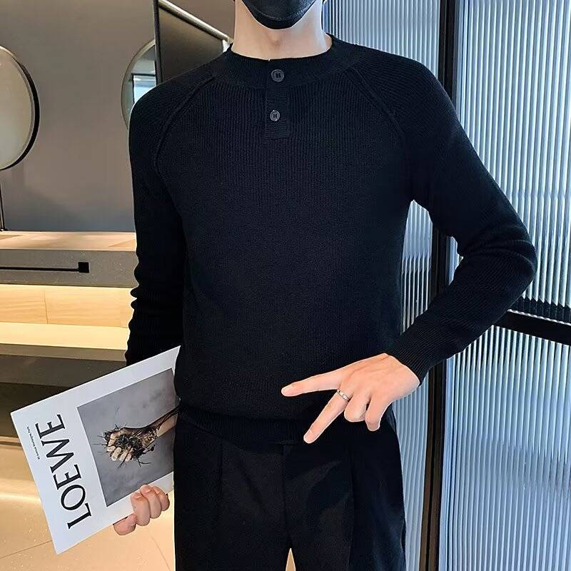 Men Thick Sweater Autumn Winte - огляд і ціна Ribbed Knit Sweater