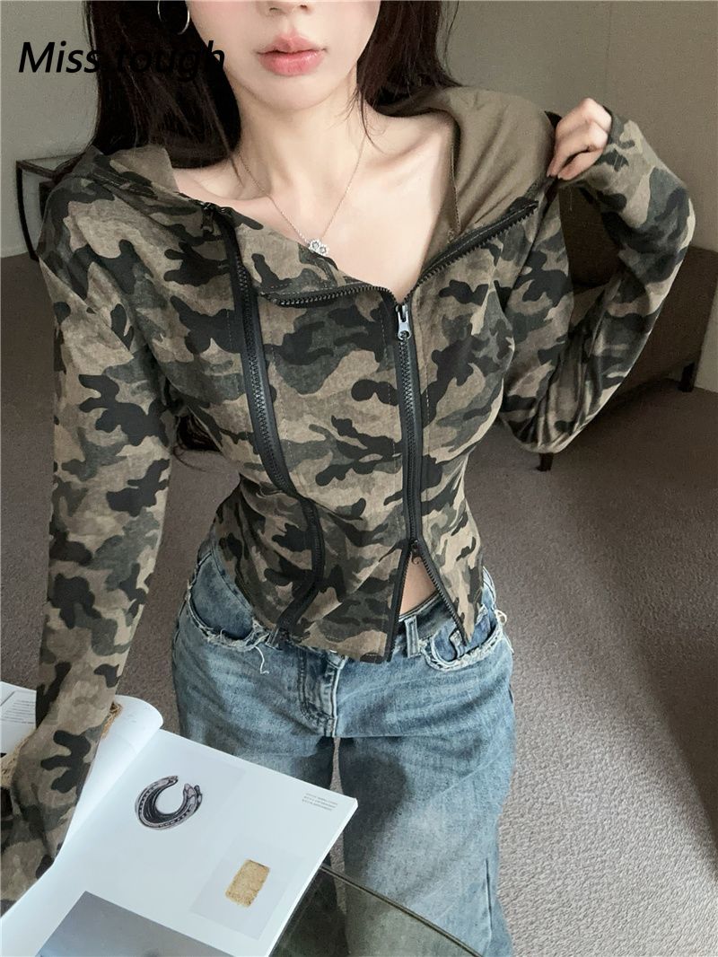 Women Camo Zip-up Hoodie Cropp - огляд і ціна Women'S Fashion Zip Up Hoodies