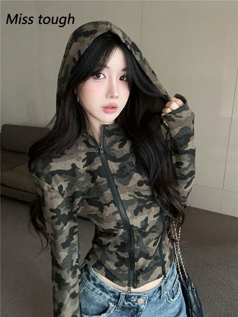 Women Camo Zip-up Hoodie Cropp - огляд і ціна Women'S Fashion Zip Up Hoodies