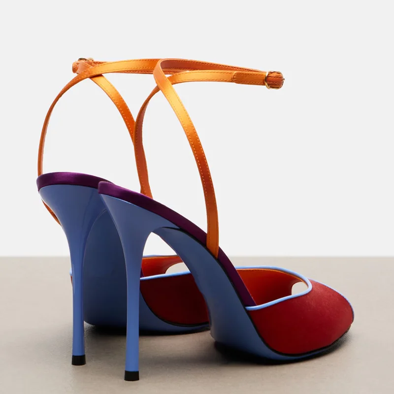 Satin Mixed Colors Peep Toe Sa - огляд і ціна Women'S Fashion Walking Shoes
