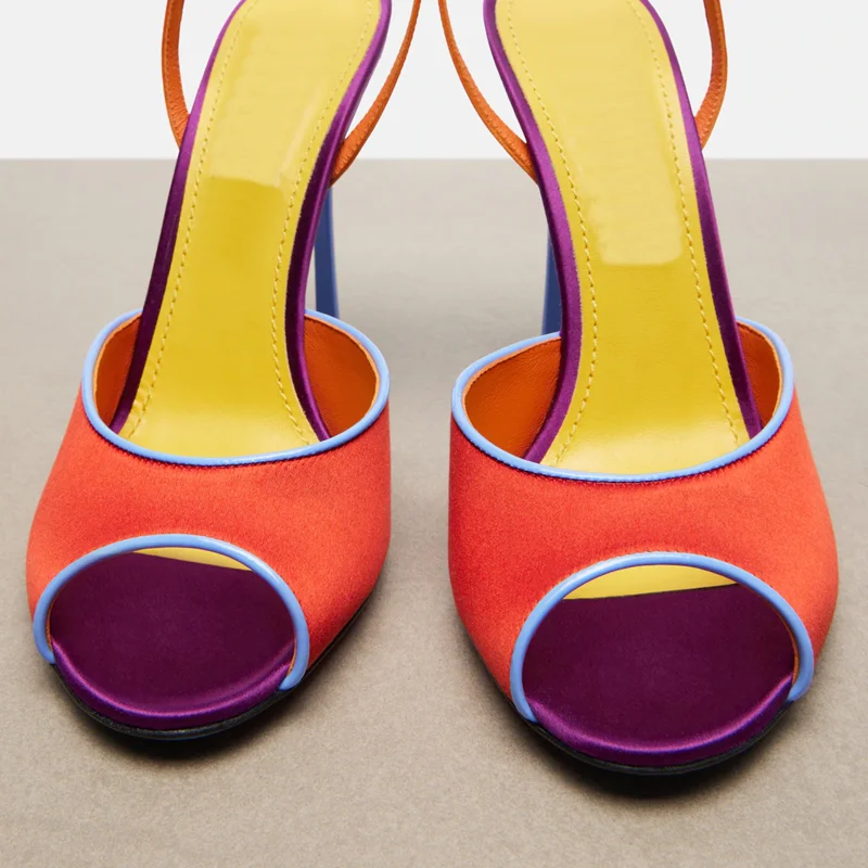 Satin Mixed Colors Peep Toe Sa - огляд і ціна Women'S Fashion Walking Shoes
