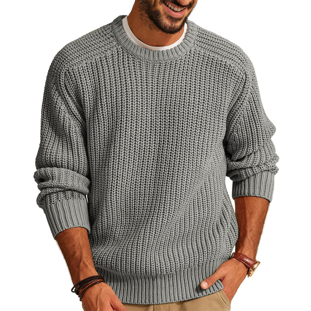 Men’s Knitted Sweater Casual C - огляд і ціна Ribbed Knit Sweater
