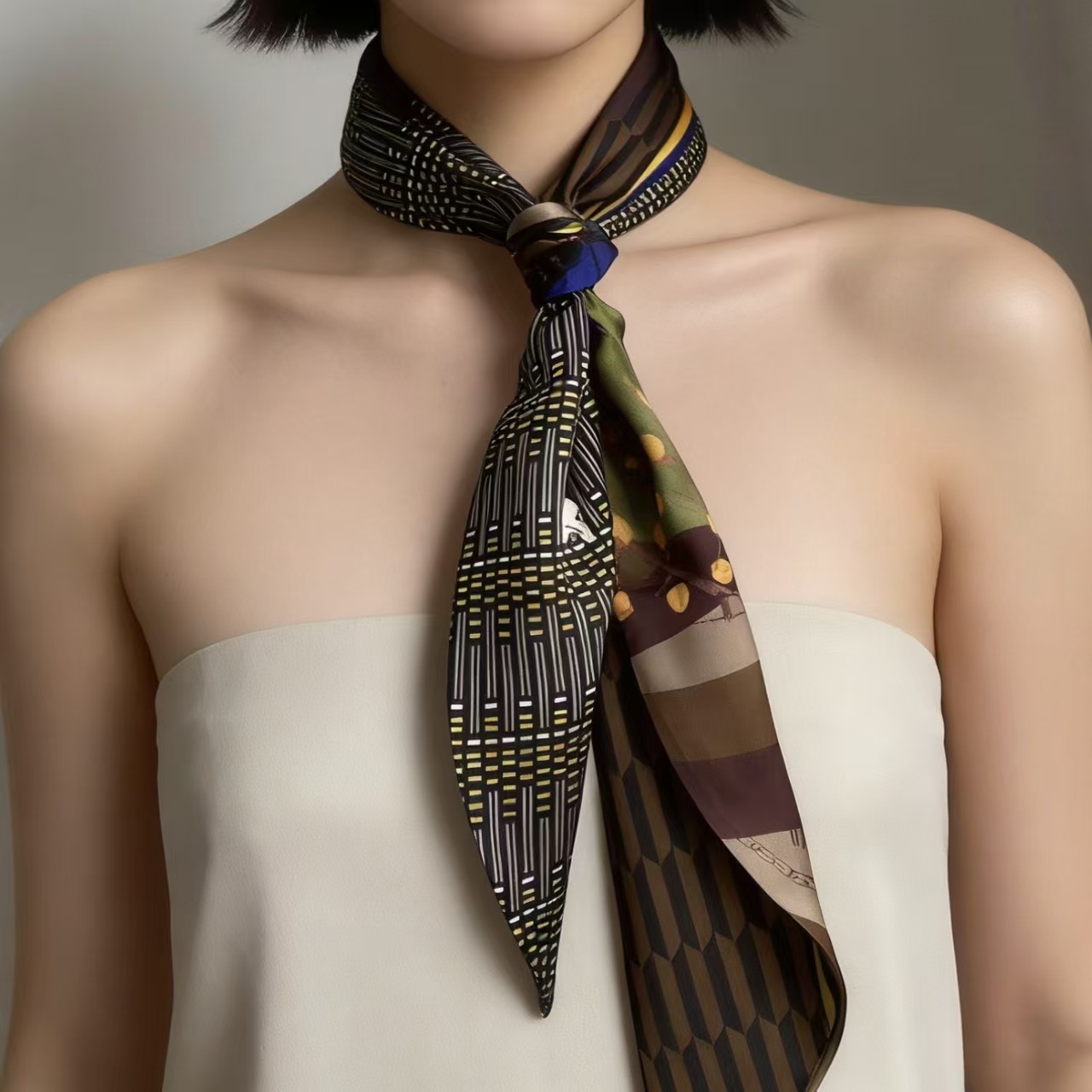 Luxury Print Long Hair Ribbon  - огляд і ціна Women Fashion Necktie