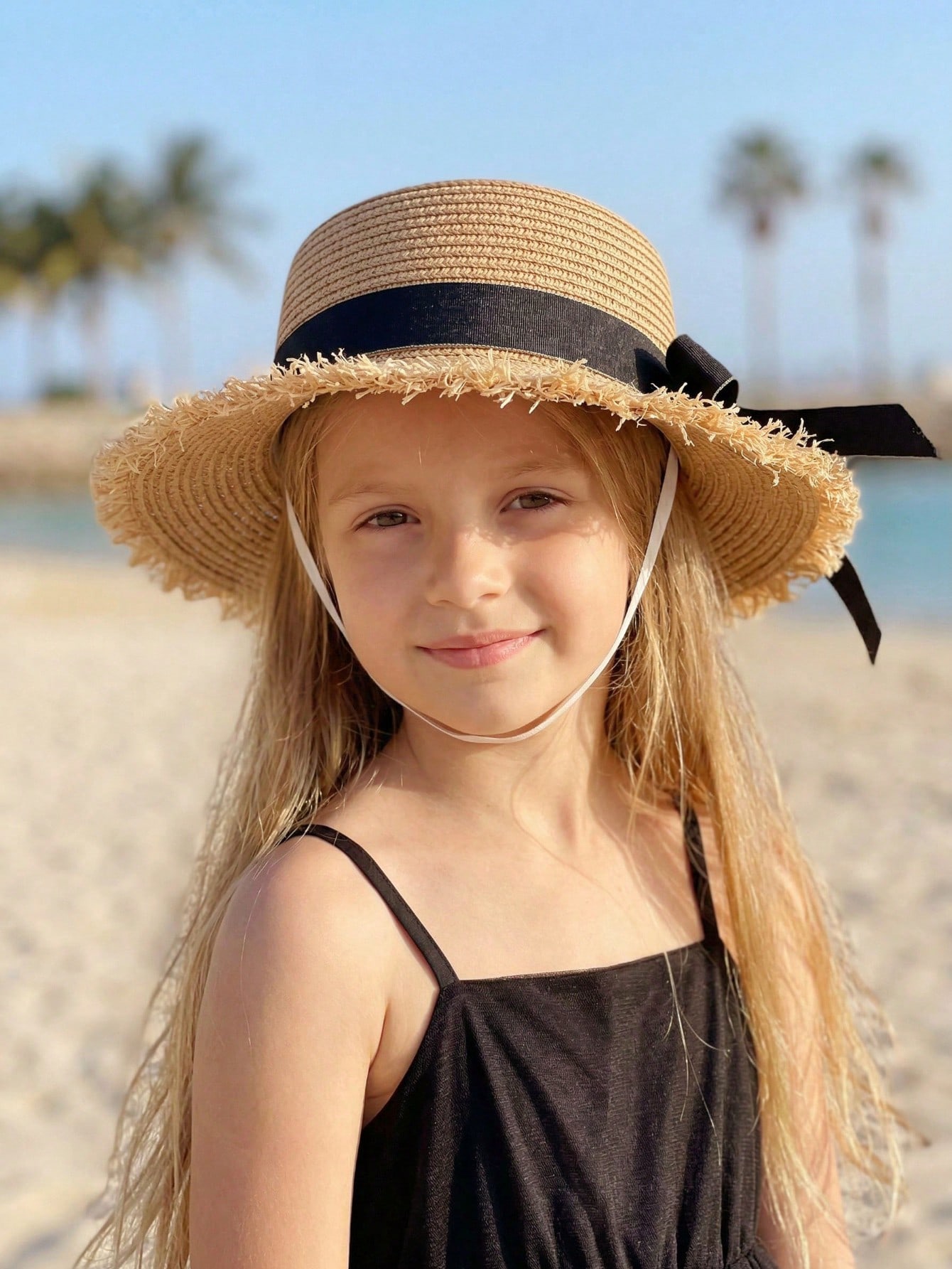1Pc 3-8Y Girls Coffee Broken B - огляд і ціна Straw Hat Summer