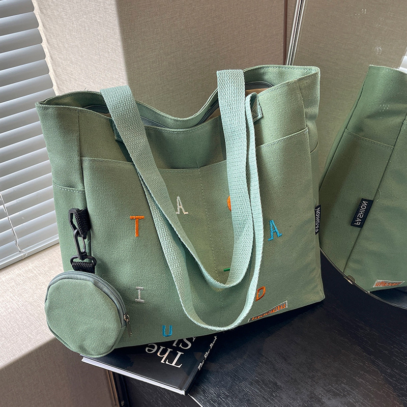 Kawaii Khaki Canvas Tote Bag C - огляд і ціна Coin Purse Women