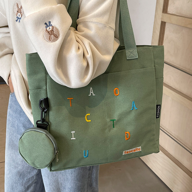 Kawaii Khaki Canvas Tote Bag C - огляд і ціна Coin Purse Women