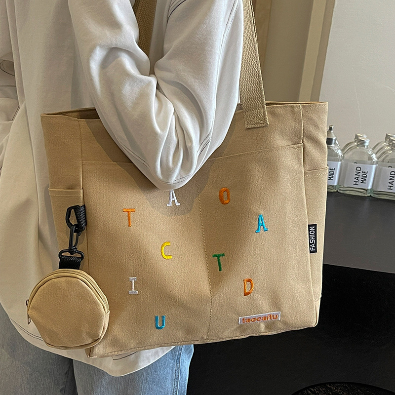 Kawaii Khaki Canvas Tote Bag C - огляд і ціна Coin Purse Women