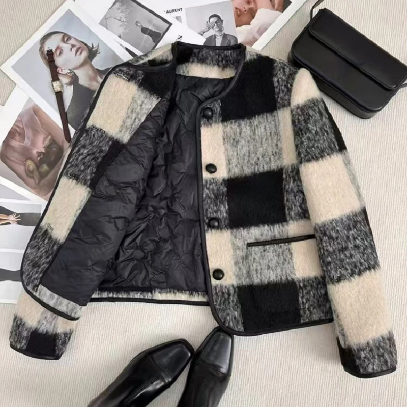 Fashion Plaid Thick Short Quil - огляд і ціна Women'S Fashion Quilted Jacket