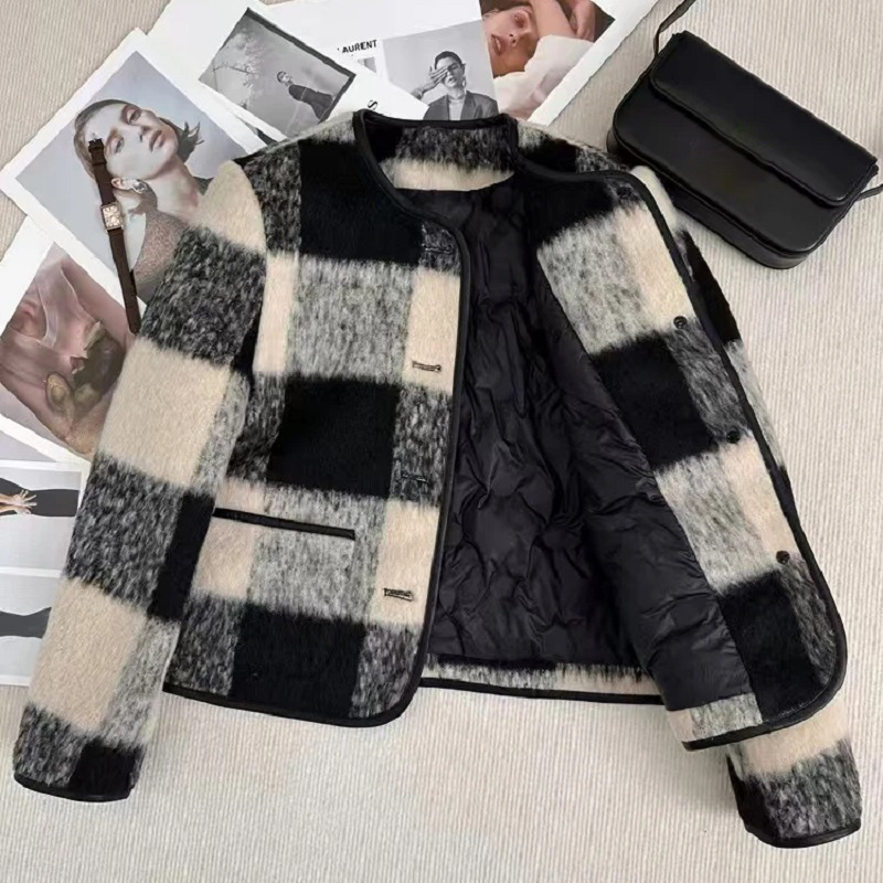 Fashion Plaid Thick Short Quil - огляд і ціна Women'S Fashion Quilted Jacket