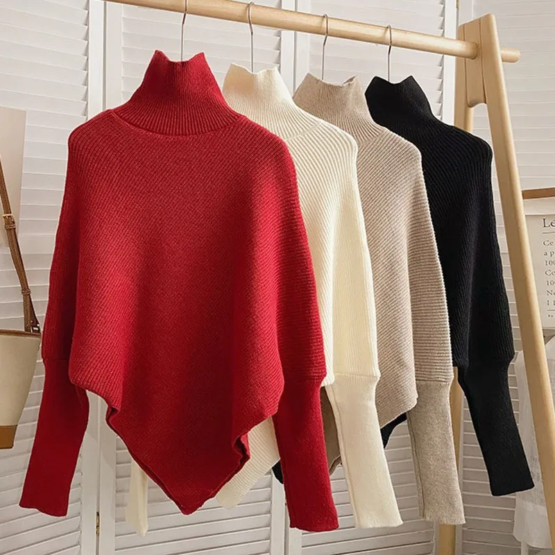 Asymmetric Knit Poncho Sweater - огляд і ціна Ribbed Knit Sweater