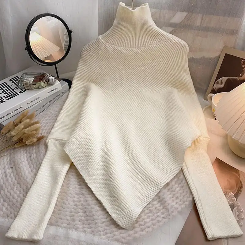 Asymmetric Knit Poncho Sweater - огляд і ціна Ribbed Knit Sweater