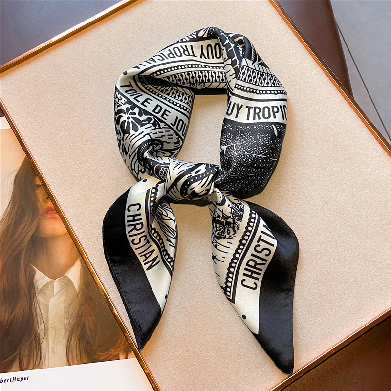 Letter Printing Silk Satin Han - огляд і ціна Women Fashion Necktie