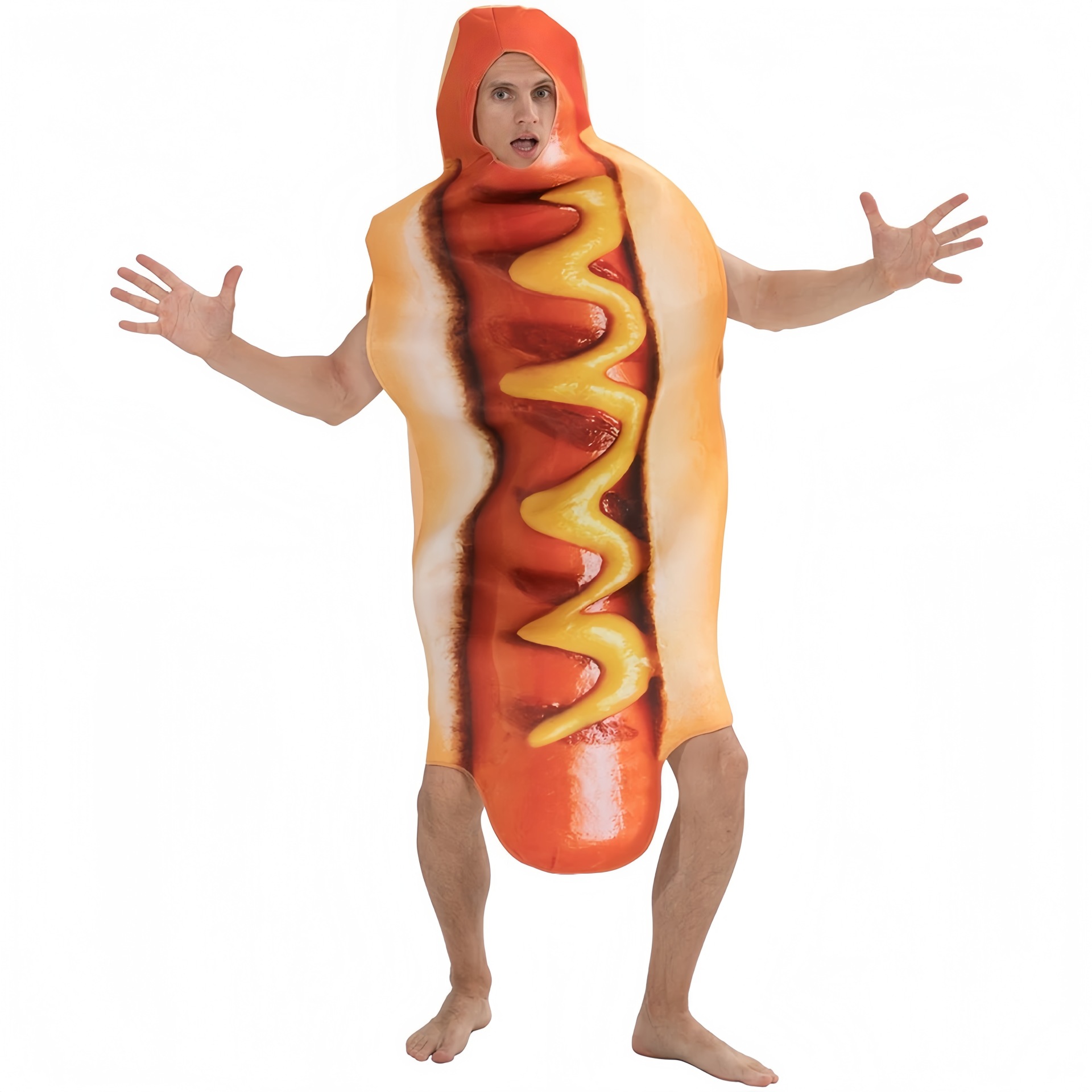 Funny 3D Print Hot Dog Hooded  - огляд і ціна Sleeveless Jumpsuit