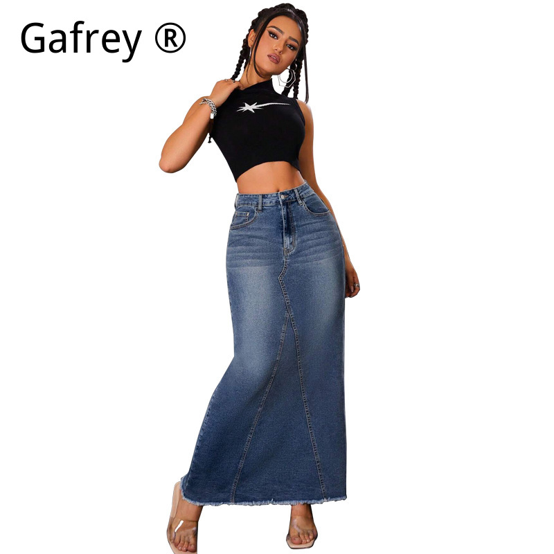 Women Denim Midi Skirt High Wa - огляд і ціна Women Fashion Jeans