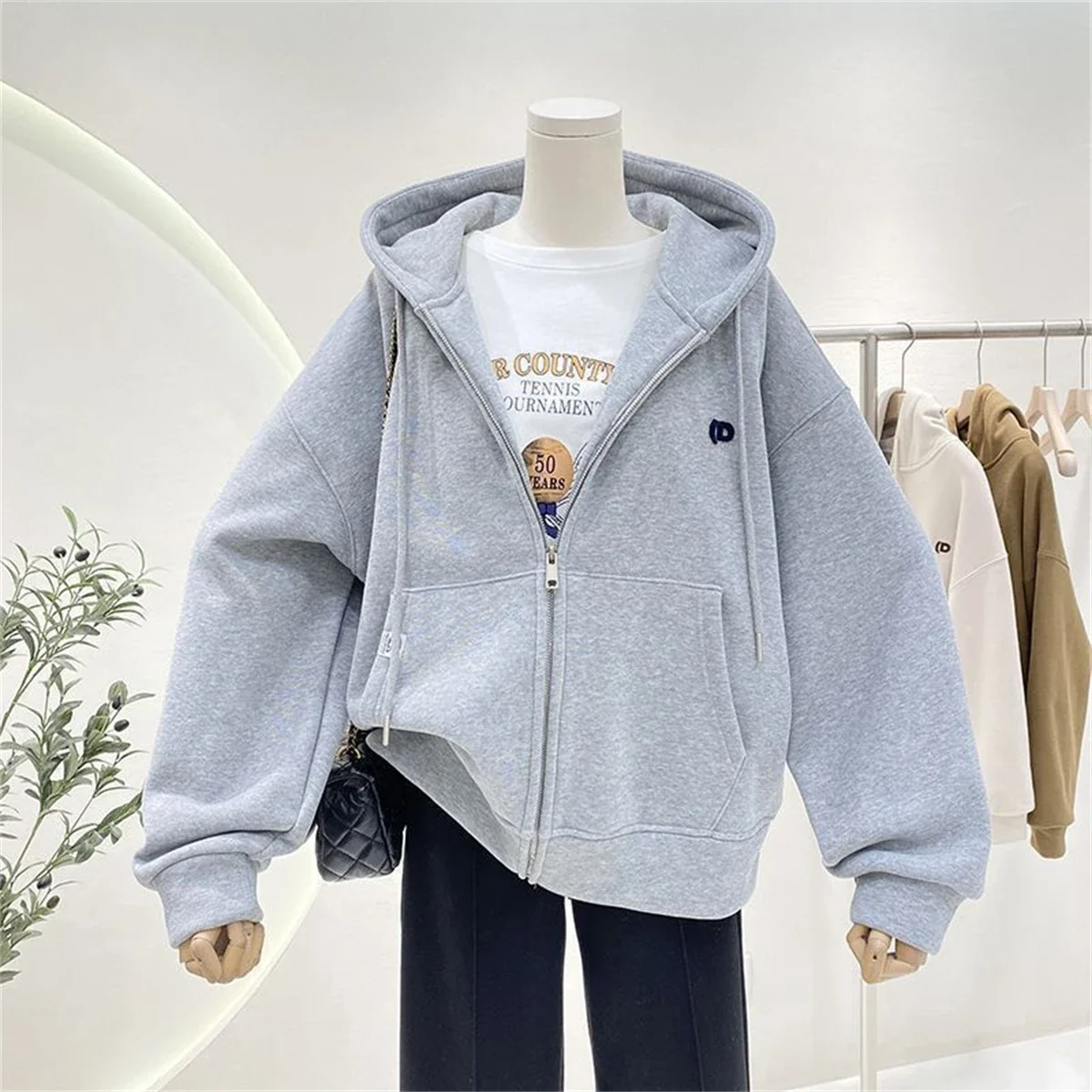 Fashion Autumn Solid Hoodie Sw - огляд і ціна Women'S Fashion Zip Up Hoodies