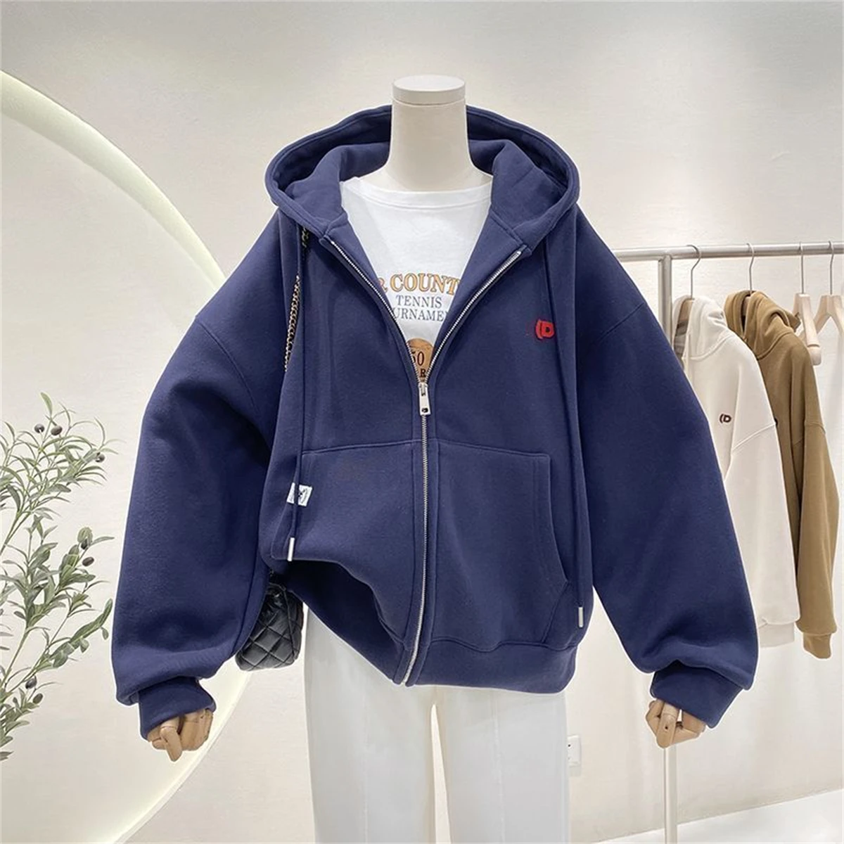 Fashion Autumn Solid Hoodie Sw - огляд і ціна Women'S Fashion Zip Up Hoodies