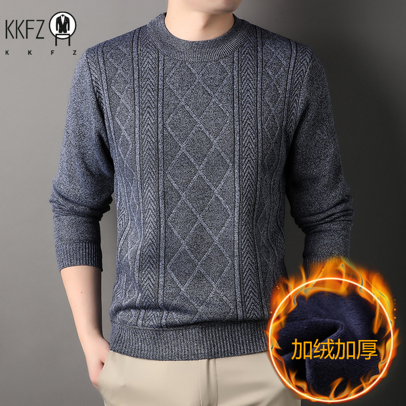 Elastic Rib Hem Male Crew Neck - огляд і ціна Ribbed Knit Sweater