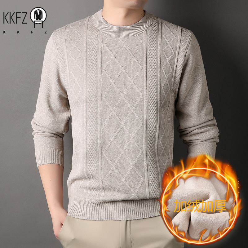 Elastic Rib Hem Male Crew Neck - огляд і ціна Ribbed Knit Sweater