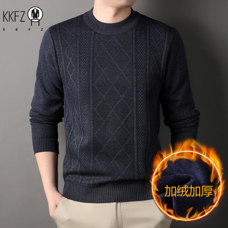 Elastic Rib Hem Male Crew Neck - огляд і ціна Ribbed Knit Sweater