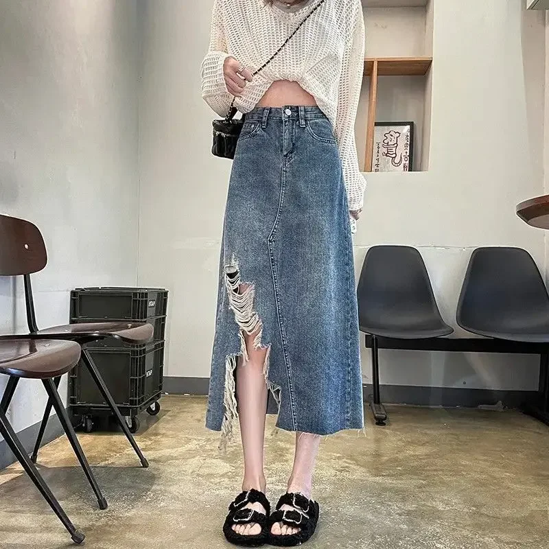 Women's Denim Skirt High Waist - огляд і ціна Women Fashion Jeans