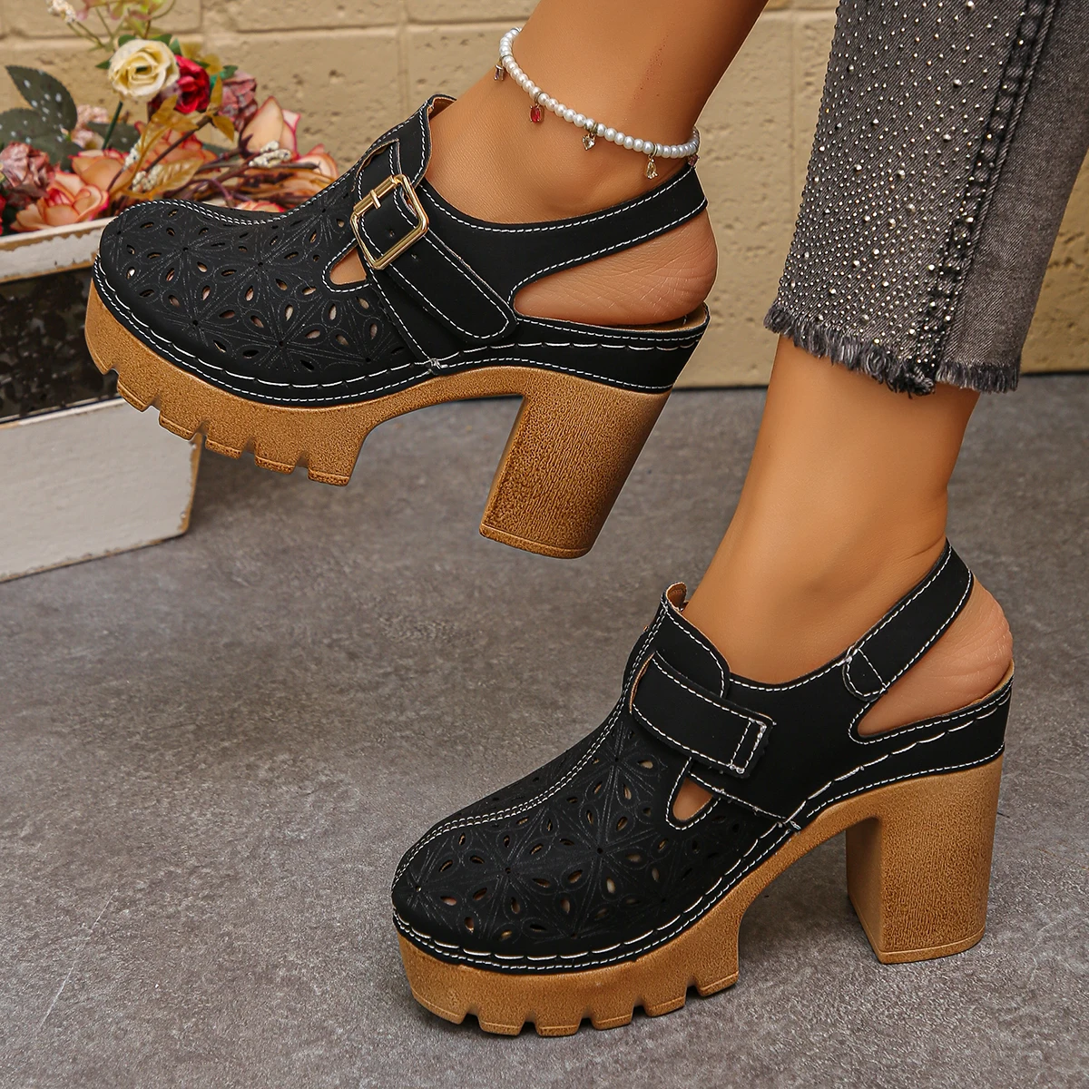 Large Size Women's Thick Heel  - огляд і ціна Women'S Fashion Walking Shoes