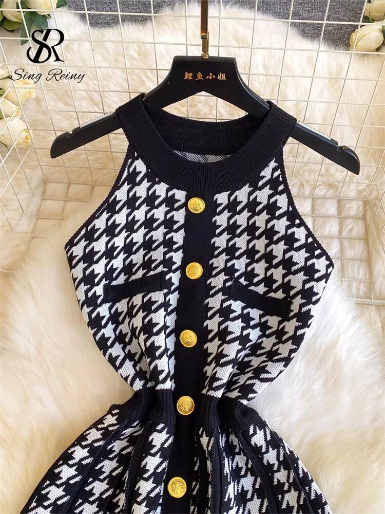 Halter Houndstooth Workwear Dr - огляд і ціна Women'S Fashion In The 1950S