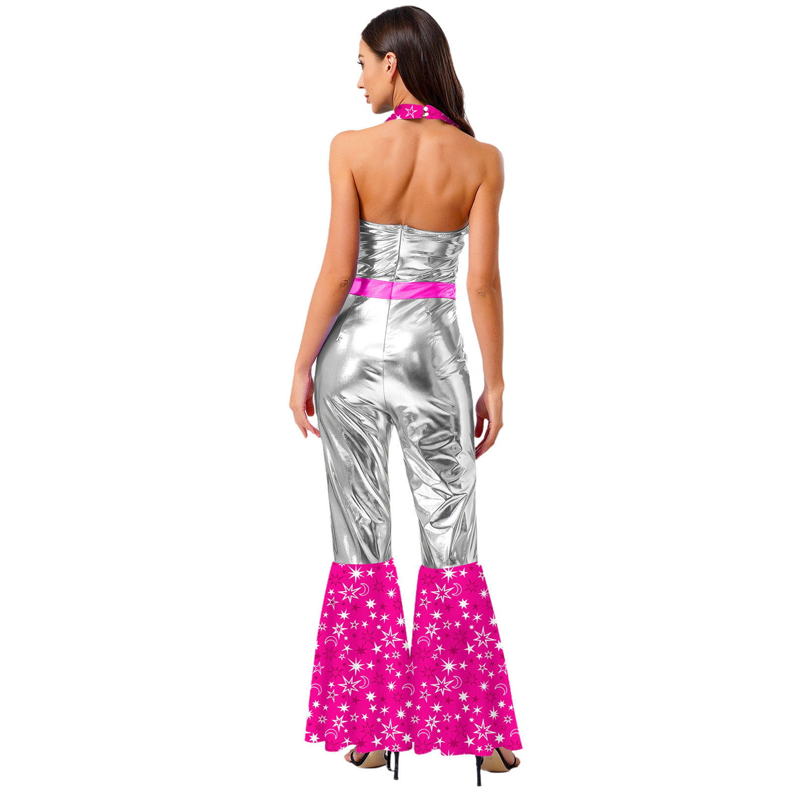 Women 70s 80s Disco Vintage Ju - огляд і ціна Sleeveless Jumpsuit